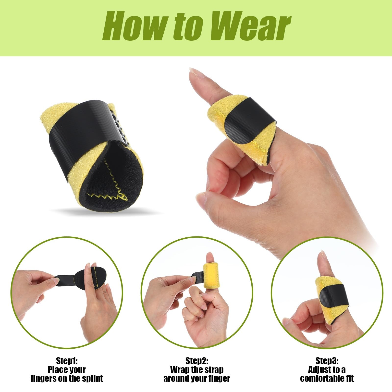 8 Pcs Trigger Finger Splints Single Straps Finger Splint Support Brace Kit In…