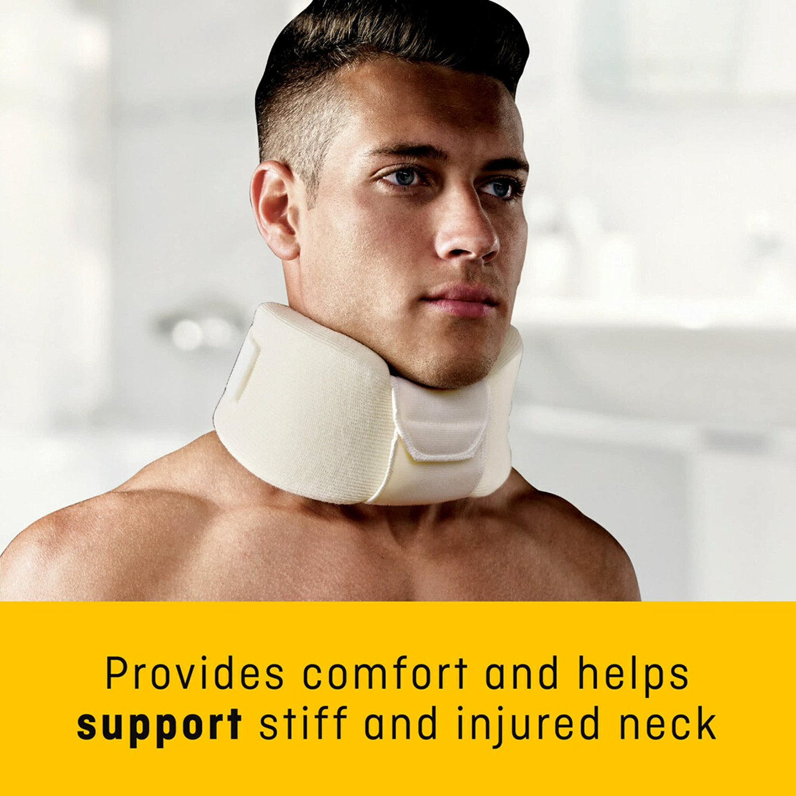Adjustable White Neck Brace for Whiplash and Injury Support