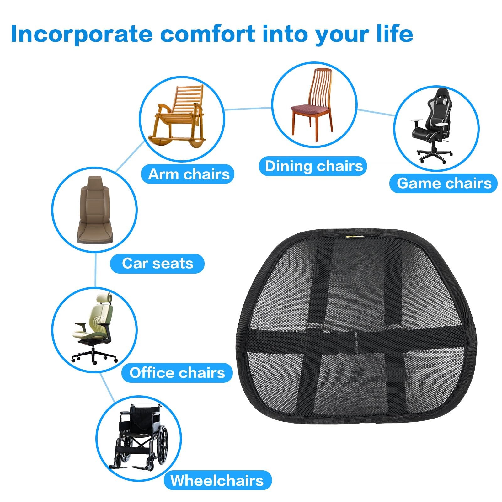 Lumbar Support Back Support for Office Chair 2 Pack Lumbar Support Pillow for…