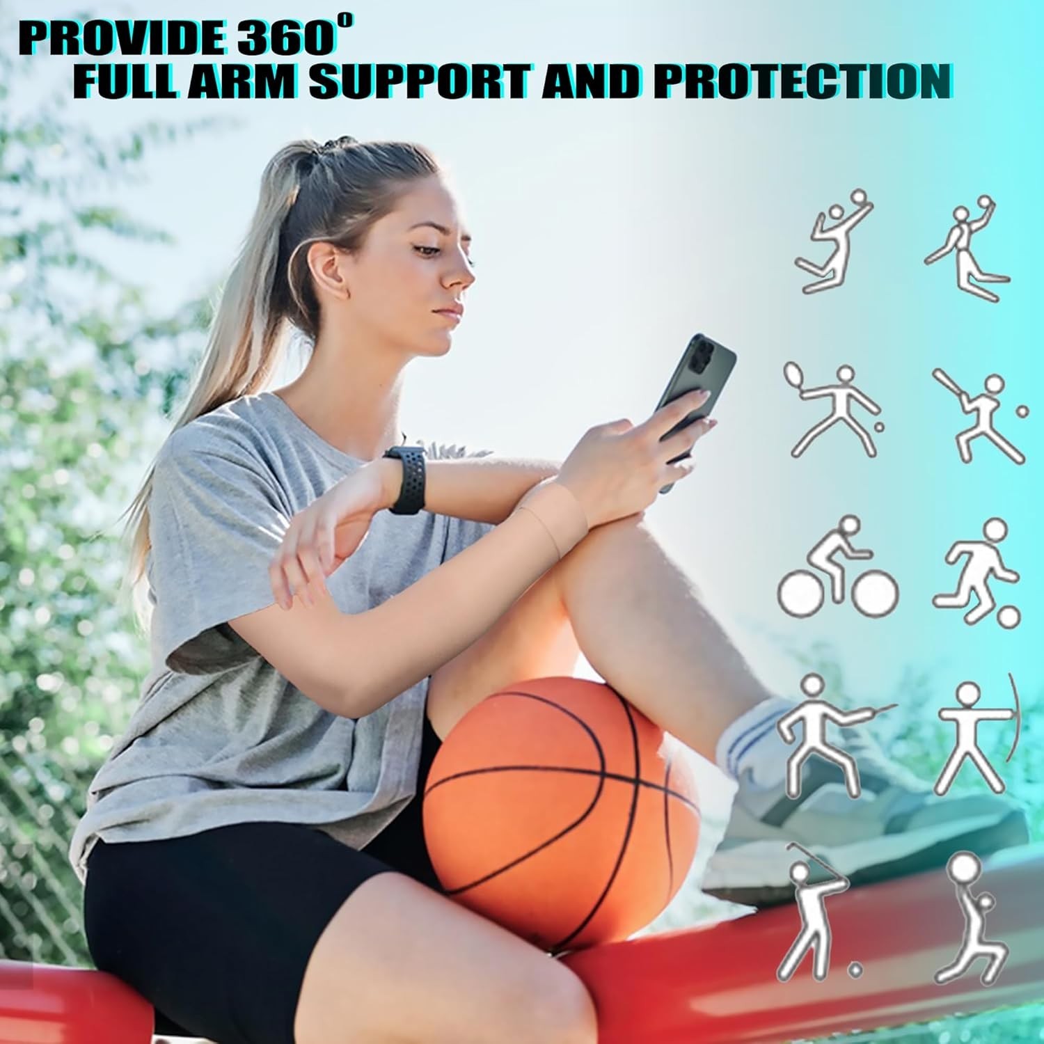 Lymphedema Medical Compression Arm Sleeve for men and women15-20 mmHg Graduat…