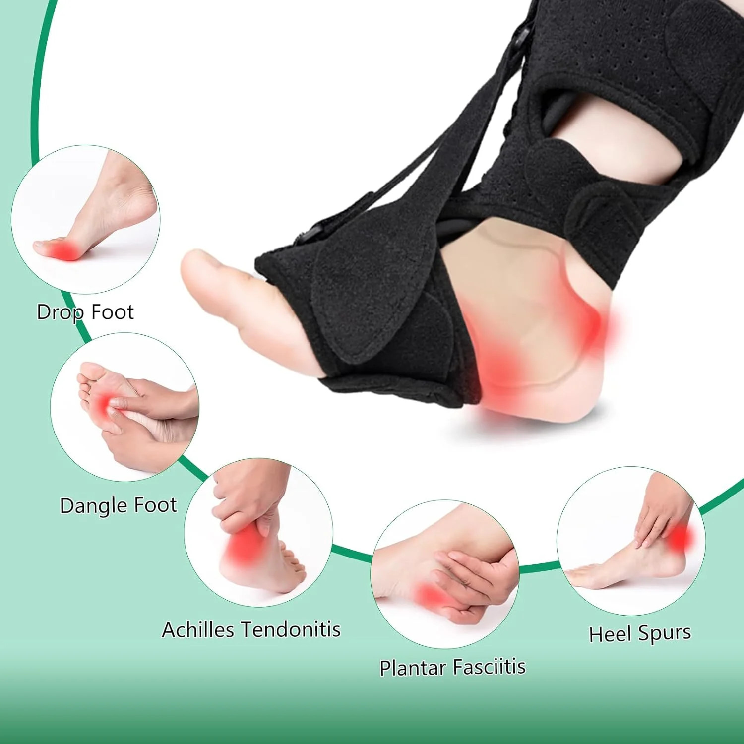CARELIVING 1 Pack Plantar Fasciitis Night Splint Upgrade Foot Brace Plantar Fasc
