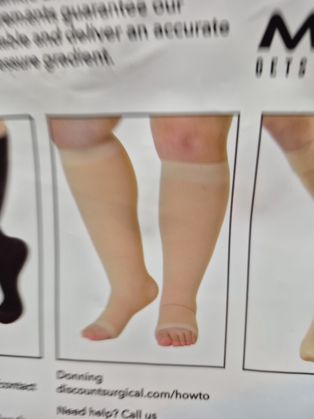 Mojo Compression Knee- Hi Stockings Open Toe 20-30mmHg Size 3XL Beige A211BE6