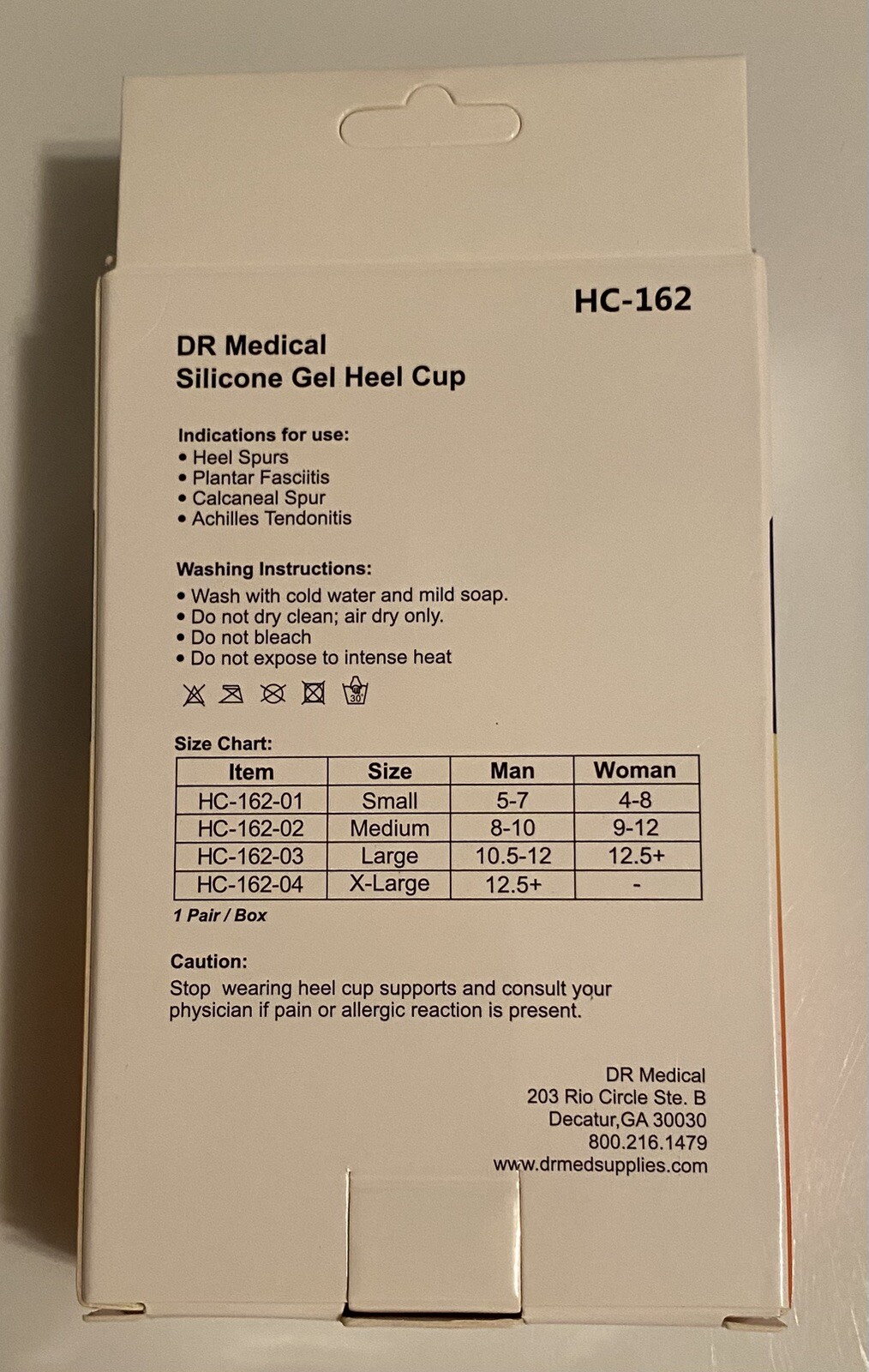 DR Medical Silicone Gel Heel Cup Sole Support (HC-162-02) – Medium, Pair