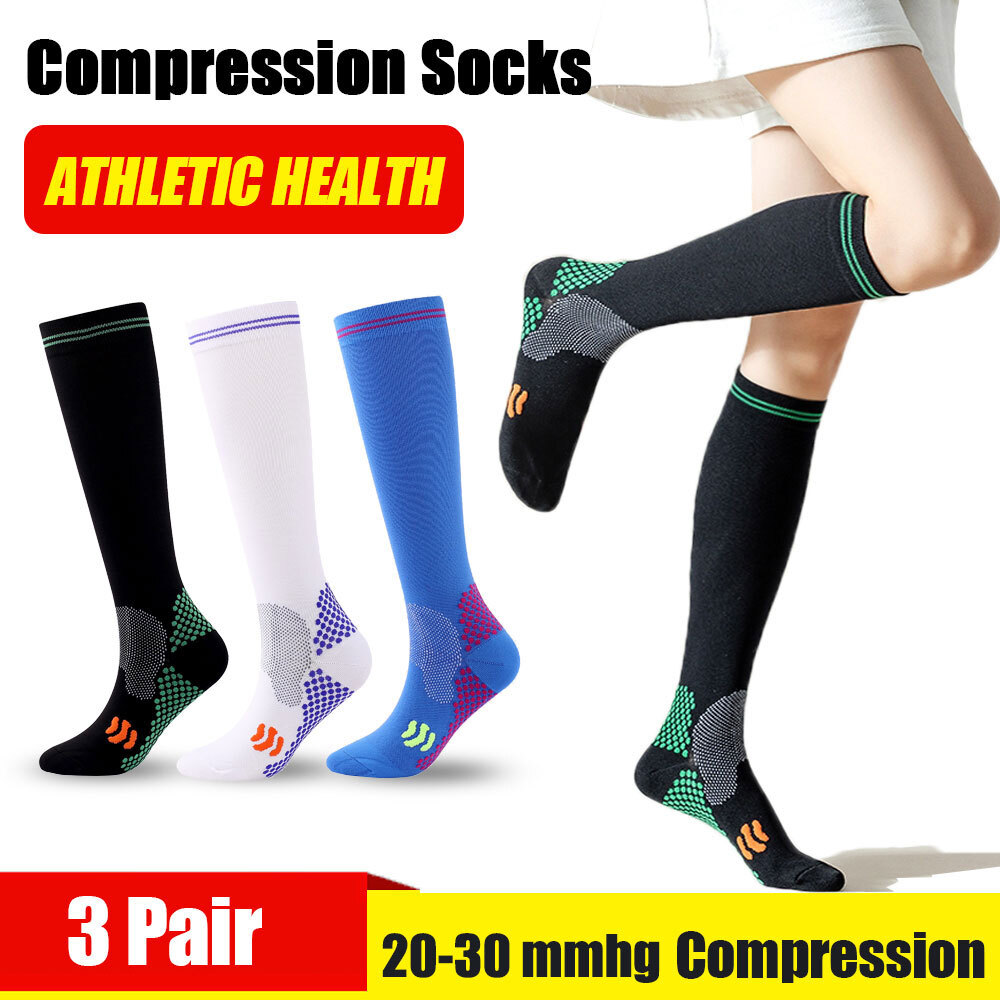 Men Diabetic Over the Calf Socks Knee High Circulatory Health Stocking 3Pairs