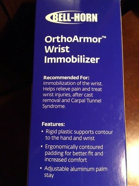 BELL-HORN ORTHO ARMOR WRIST IMMOBILIZER BRACE LARGE LEFT HAND BRAND NEW