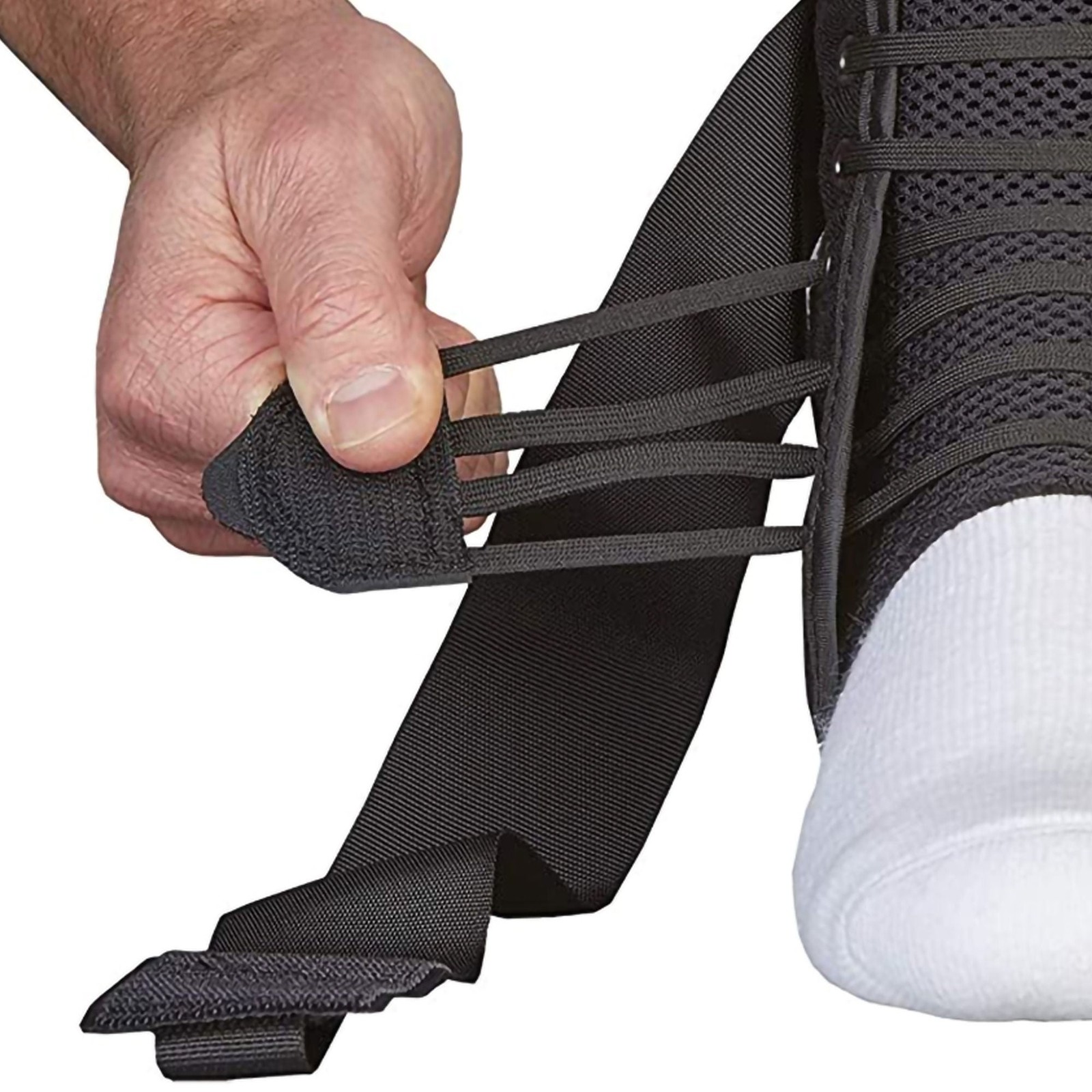 ASO Speed Lacer Black Ankle Brace Medium Lace Up for the Foot 223614