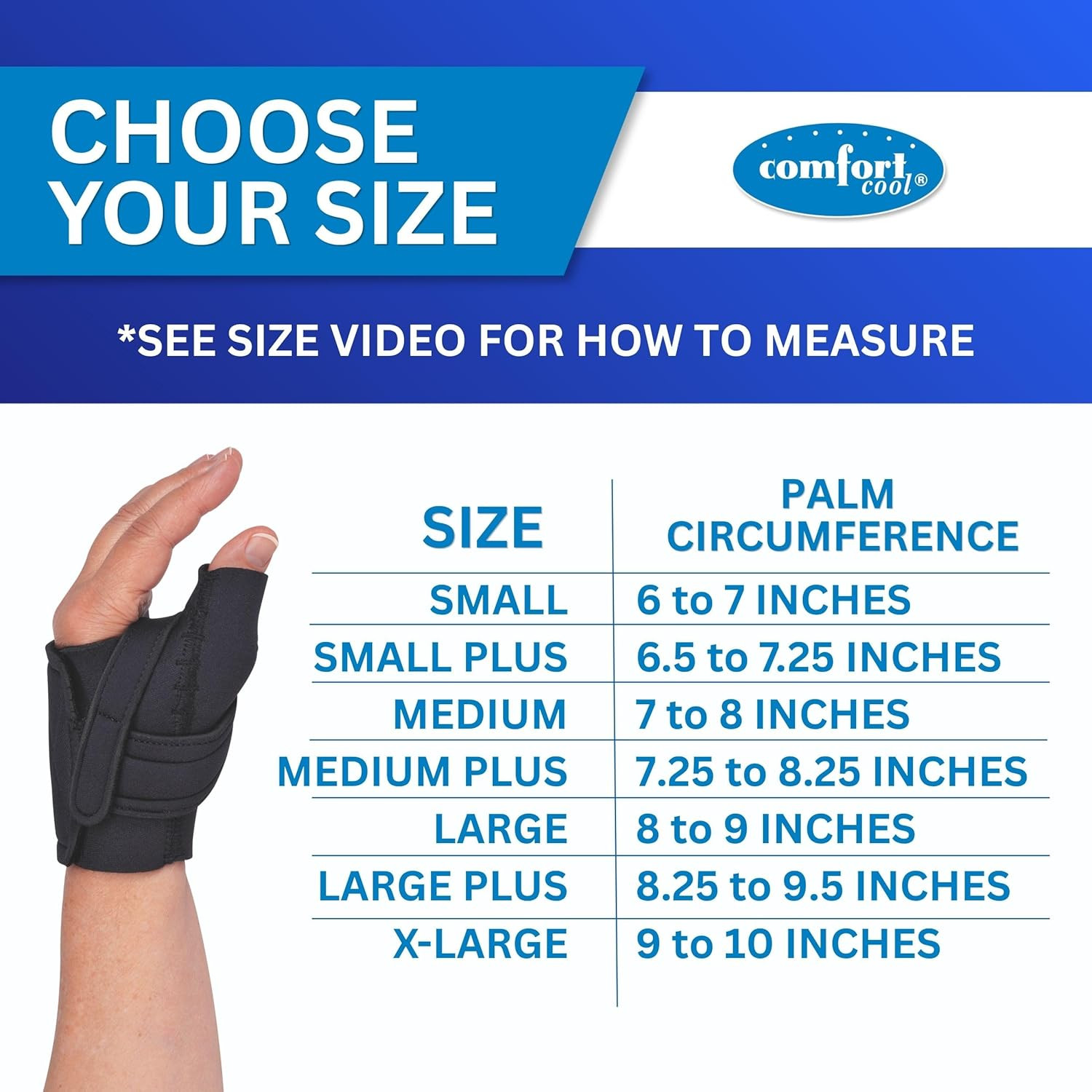 CMC Thumb Brace – Black, Left Hand, Medium plus | NC79558 | Breathable Restricti