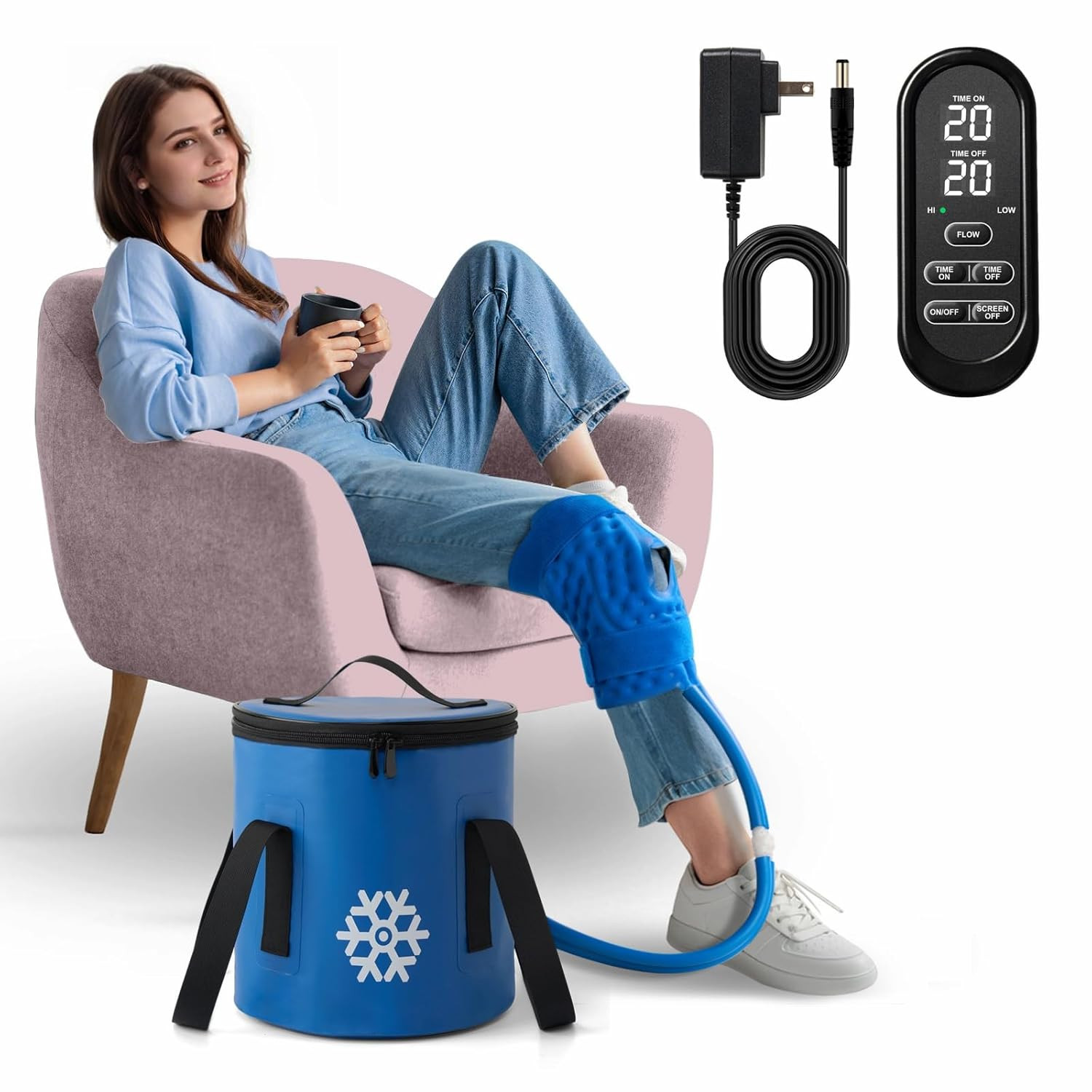 Ice Machine for Knee after Surgery 2.0, Portable Cold Therapy Machine for Knee R