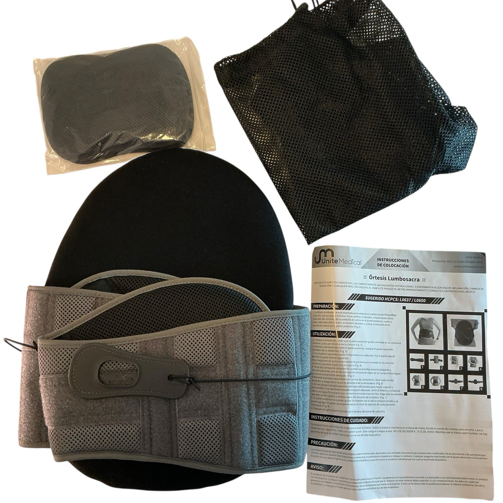 Unite Medical Lumbar Sacral Orthosis LSO3750 Universal Back Brace Adjustable
