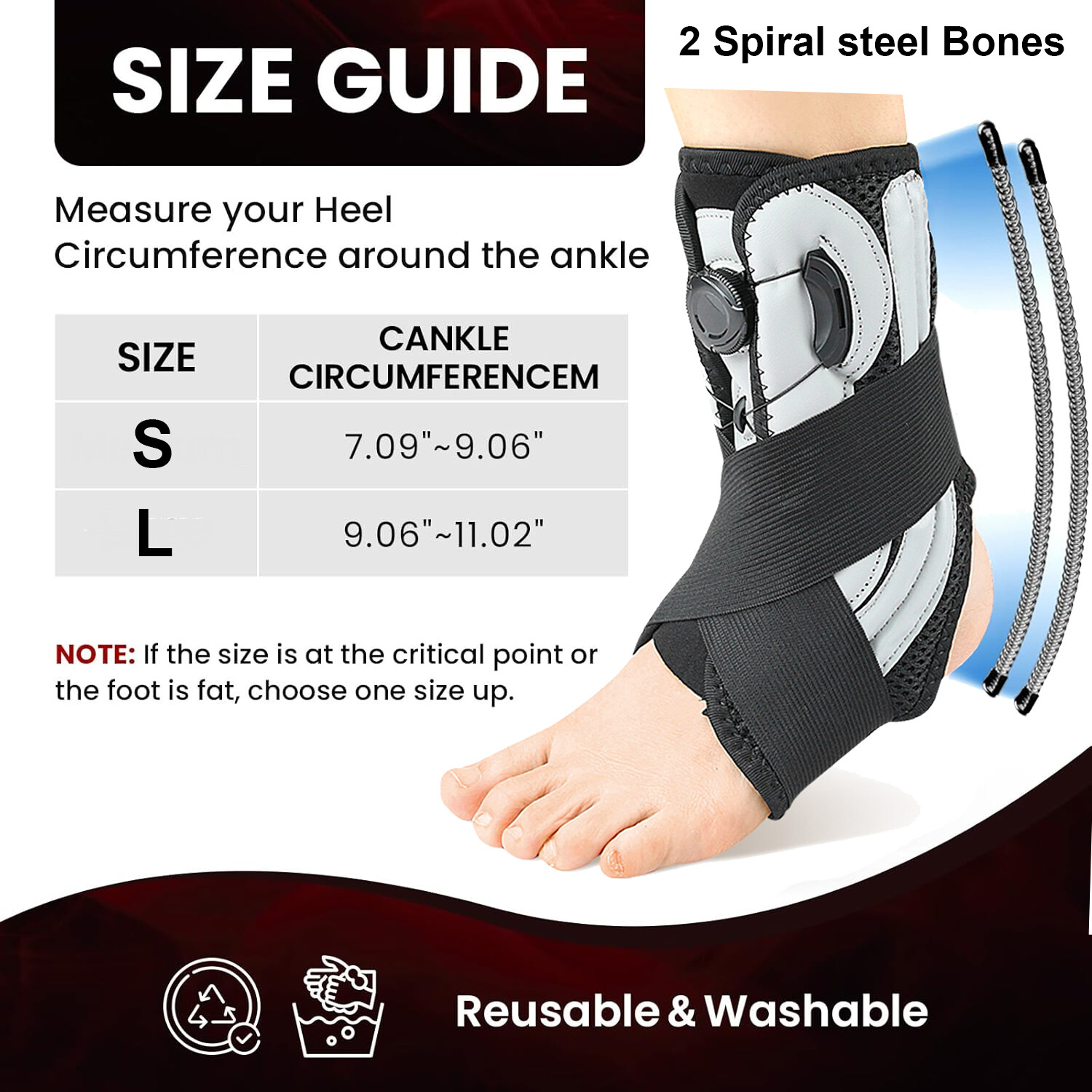 Ankle Brace Adjustable Straps Support Foot Guard Gym Orthopedic Splint Enhance