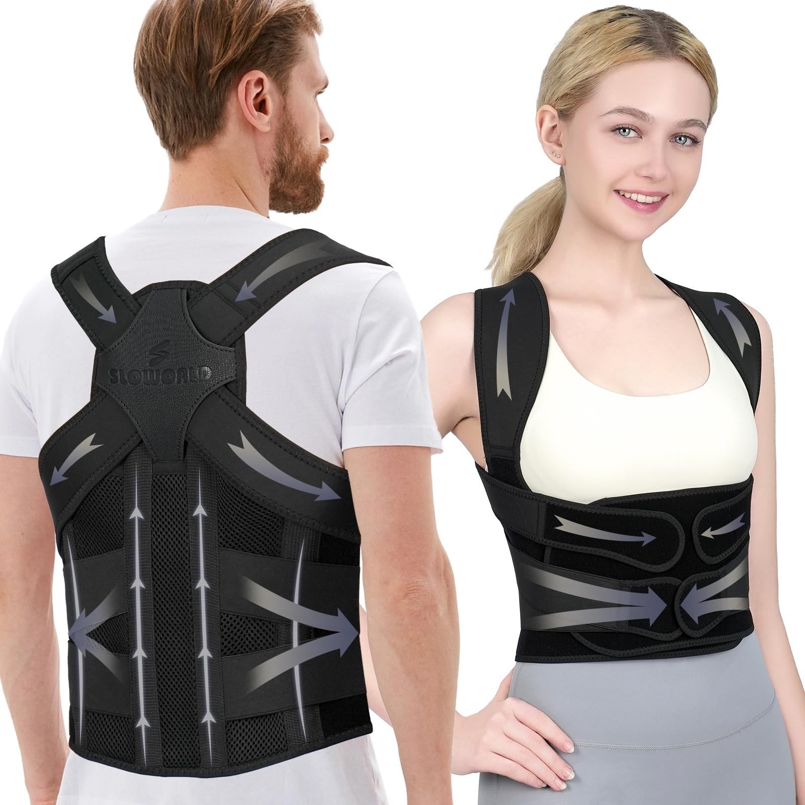Posture Corrector for Women and Men Upgraded Back Brace, Adjustable Full Back