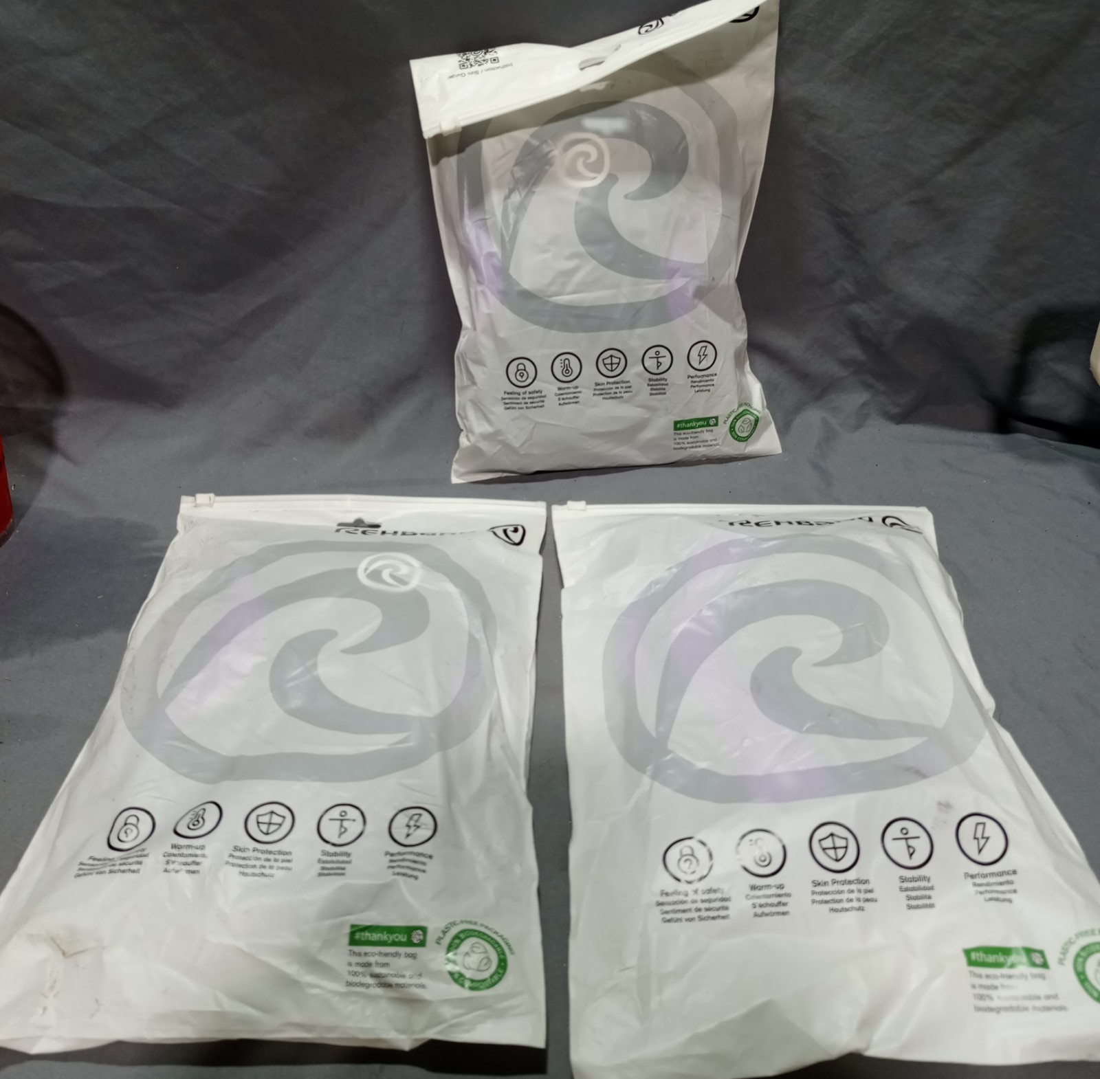 Lot Of 3 Pairs Rehband Knee Sleeve Medium, Large, Small