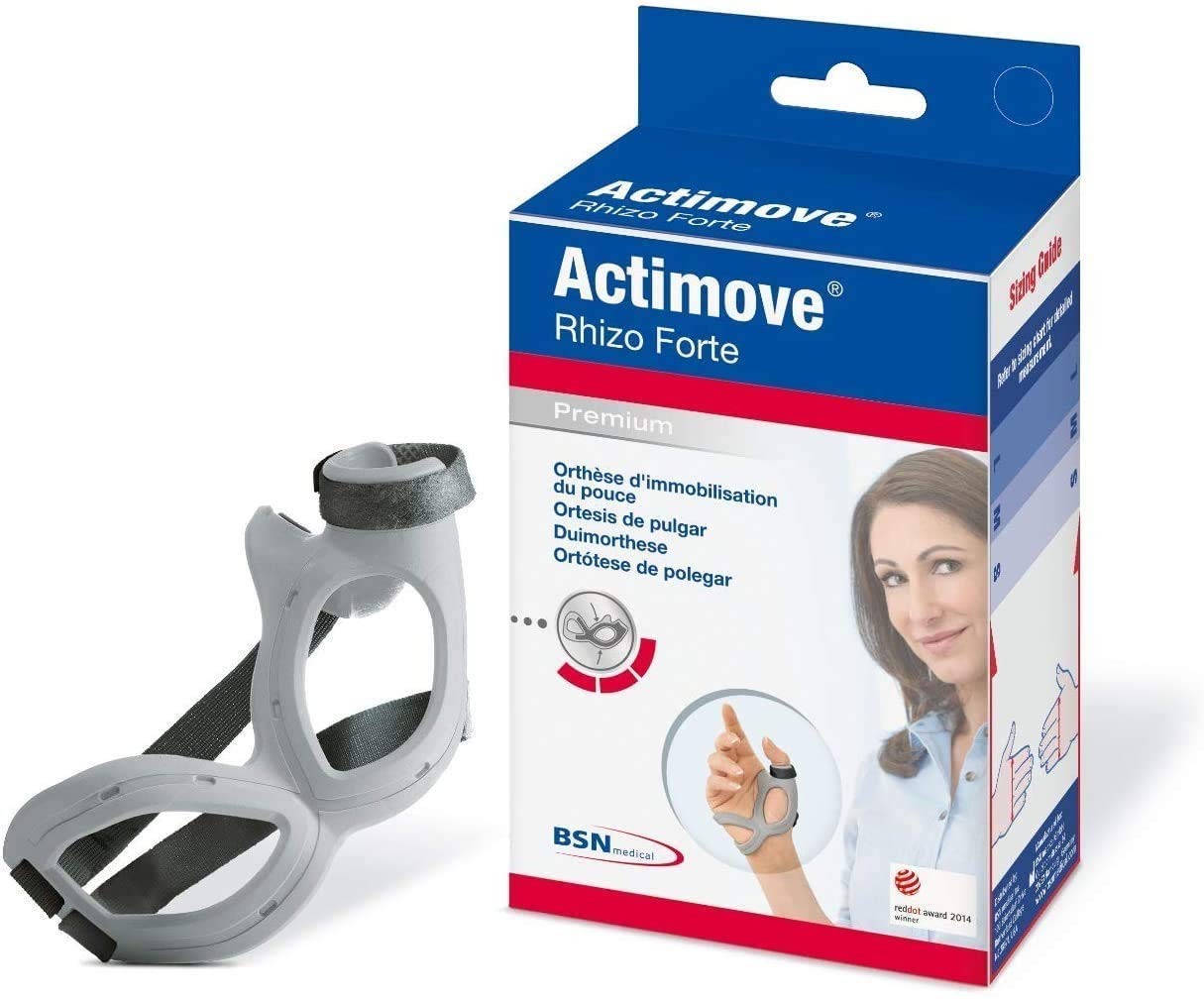 Actimove Professional Line Rhizo Forte Thumb Brace, LEFT , Gray, Medium