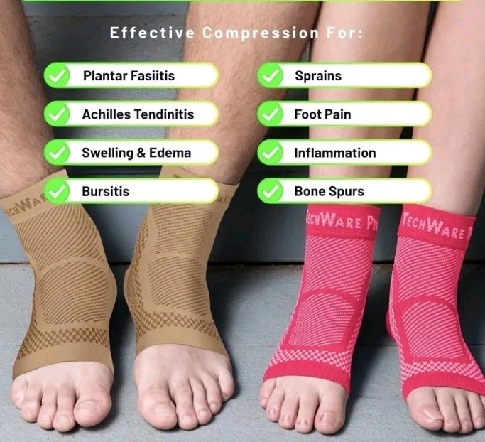 ****NEW**** TechWare Pro Compression Ankle / Foot Sleeve L/XL 1 Pair