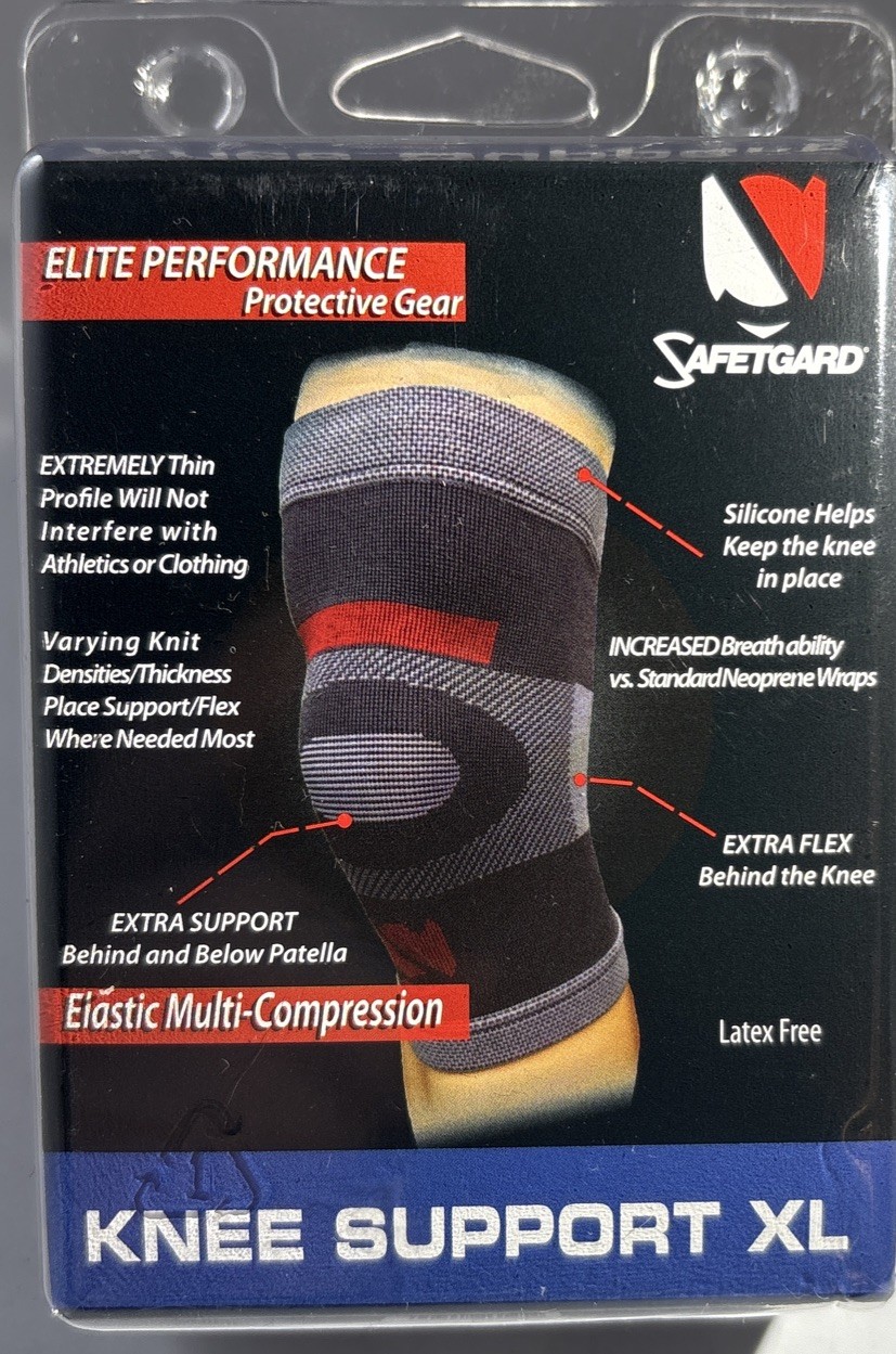 Safetgard All Sports(Football/Baseball)Compress Knee Support X-Large 19.5-21”NEW