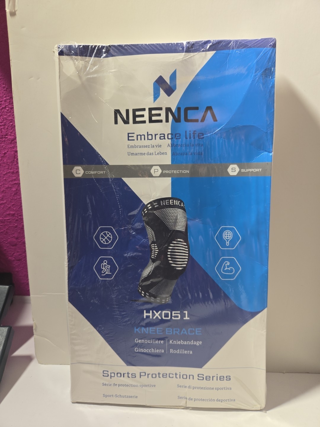 Neenca HX051 Knee Brace Sports Protection Series Pain Relief Black Size S