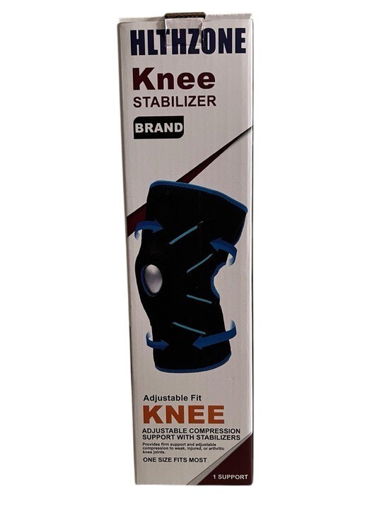 Hlthzone Adjustable Knee Brace w/ Side Stabilizers Black One Size