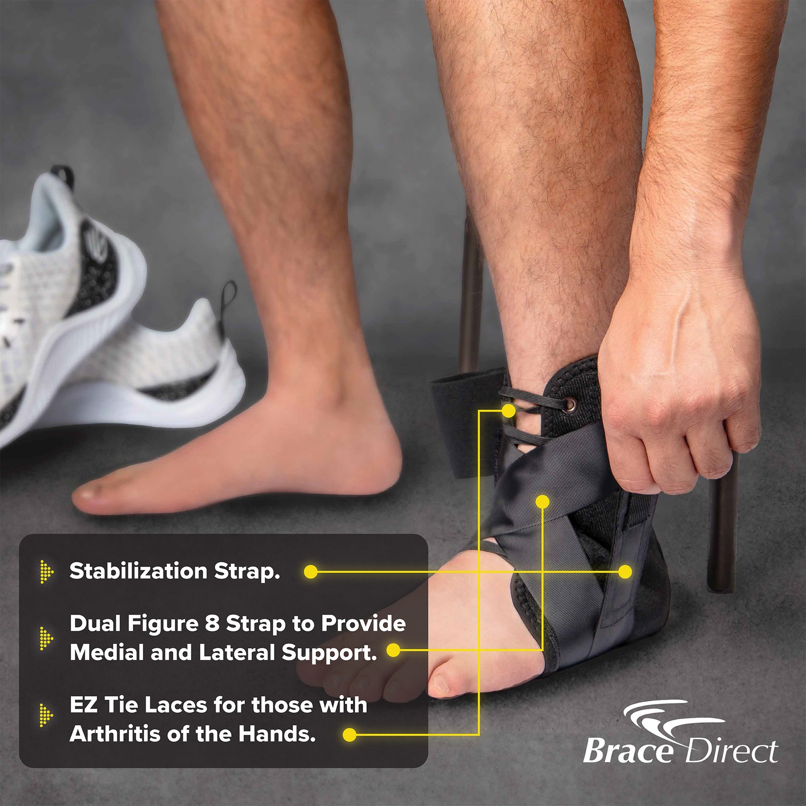 Easy Lace Up Ankle Support Brace with Speedlace- Sprained Ankle Brace