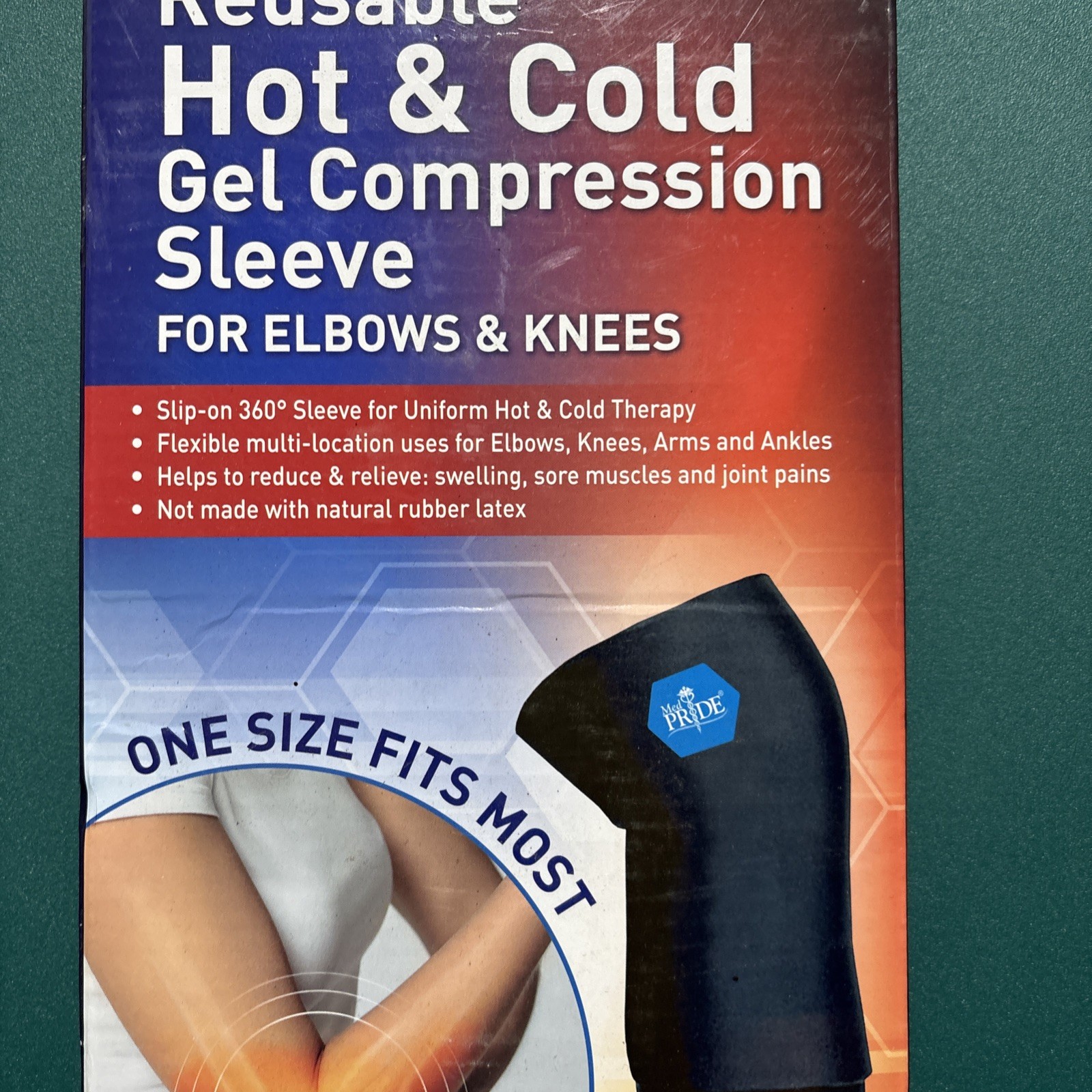MED PRIDE Reusable Hot & Cold Gel Compression Sleeve For Elbows Arms Knees 1 Pc