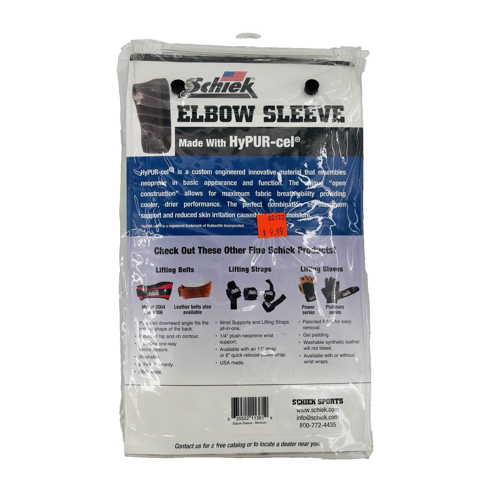 NEW Schiek Medium Neoprene Elbow Support Sleeve Weight Lifting 1136ES