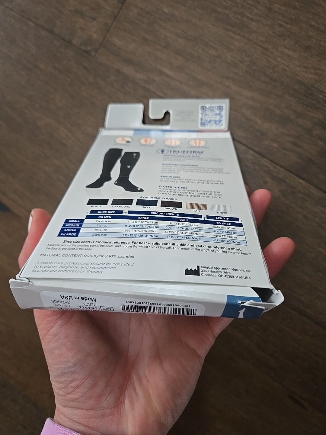 Truform Men Size Black Compression Knee Dress Socks – Size XL