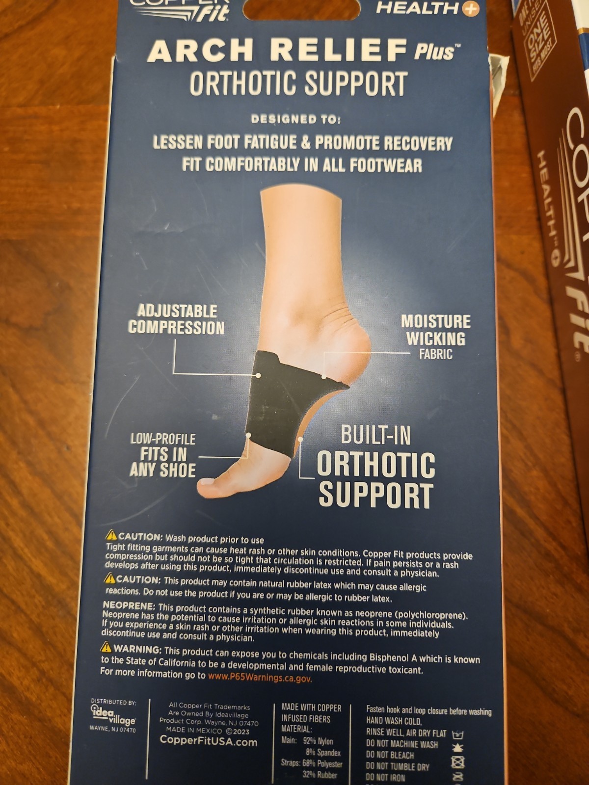 2x COPPER FIT ARCH RELIEF PLUS ORTHOTIC SUPPORT ADJUSTABLE ONE SIZE NIB