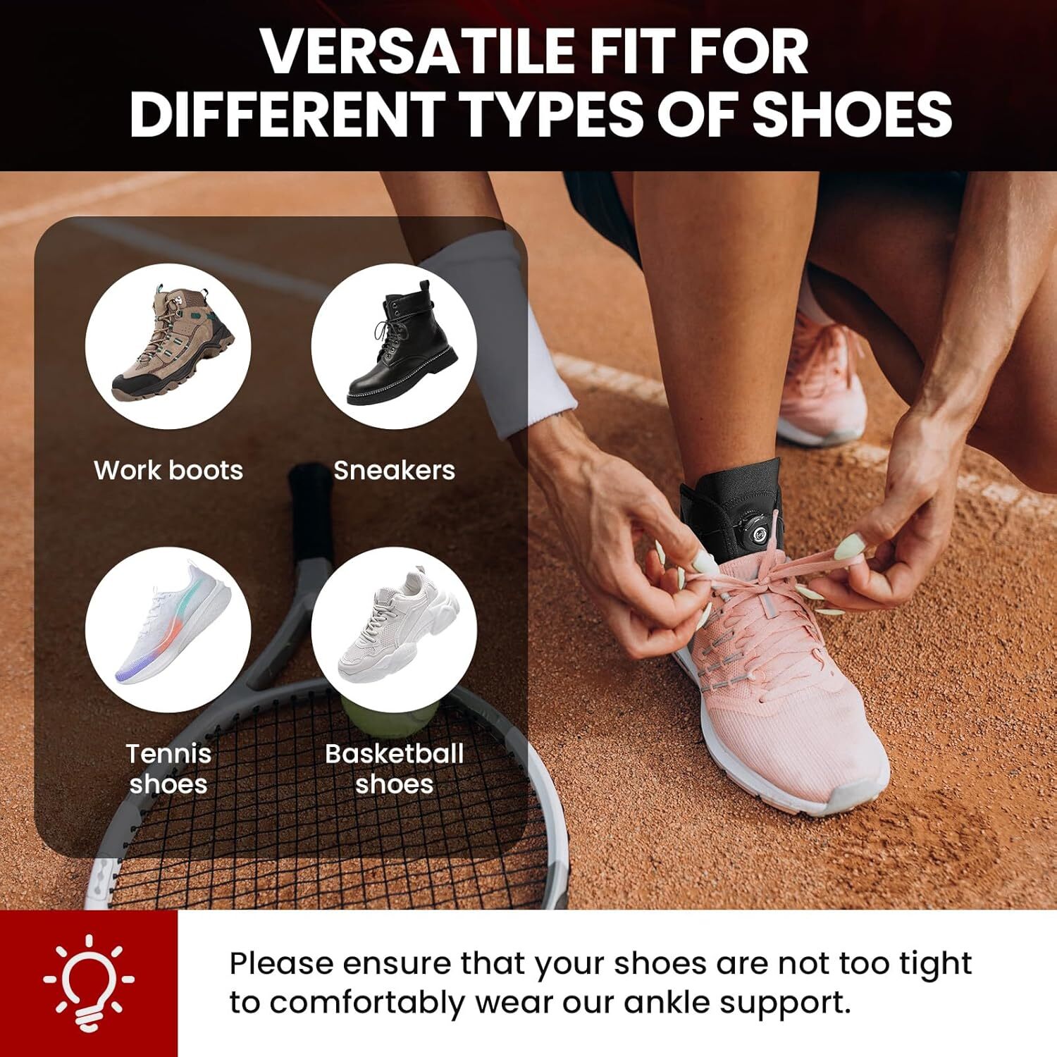 Ankle Brace Support Knob Adjust Spring Stabilizers Sprain Protection Recovery US
