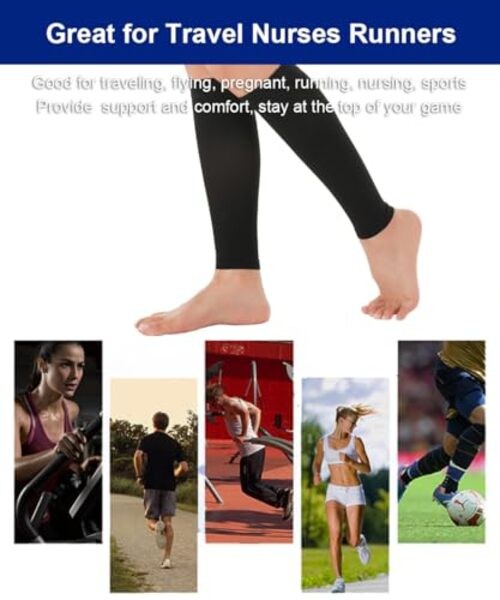 SUJAYU Leg Compression Sleeve Calf Compression Sleeve Women Men, XX-Large Black