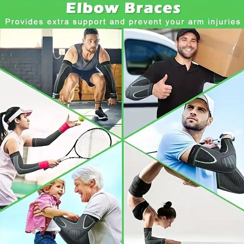 2 Pcs Elbow Brace Compression Support Sleeve Fit Arthritis Tendonitis Joint Pain