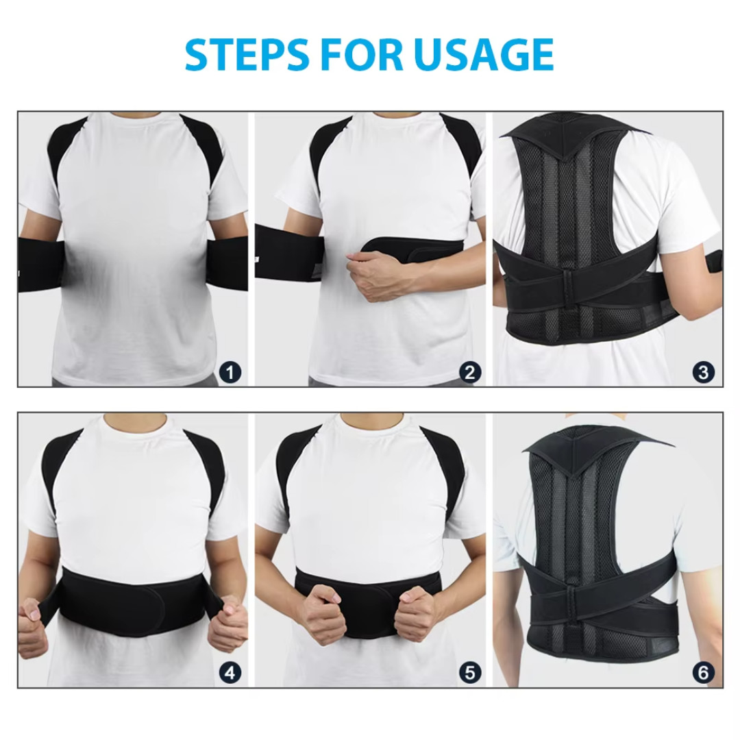 Adjustable Posture Corrector Low Back Support Shoulder Brace Belt for Men Women