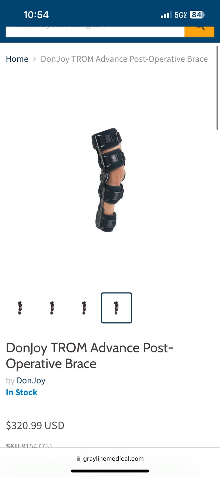 DonJoy TROM Advance Adjustable Knee Brace Total Range of Motion