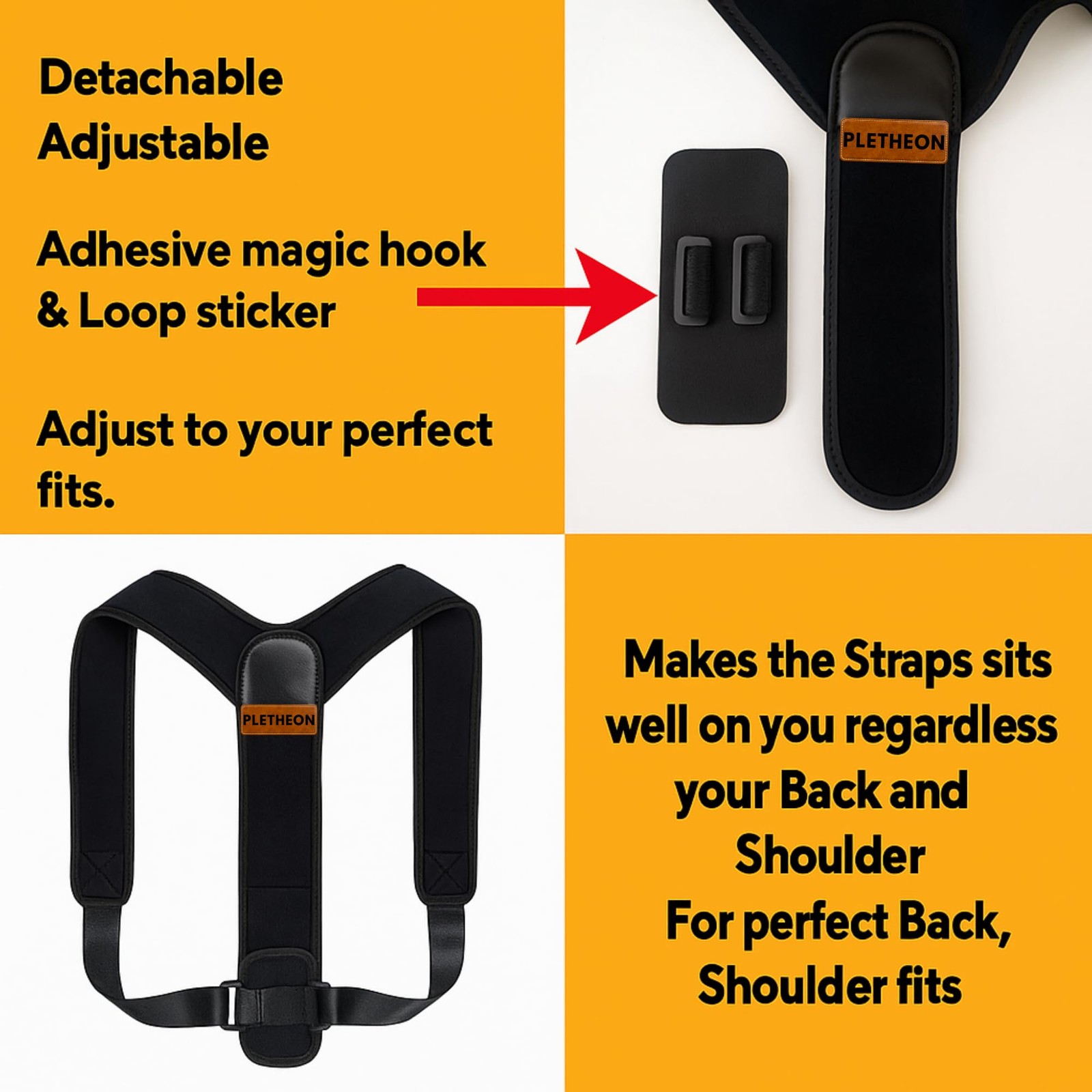 PLETHEON Posture Corrector for Men & Women | One Size, ADULT-SHOULDER