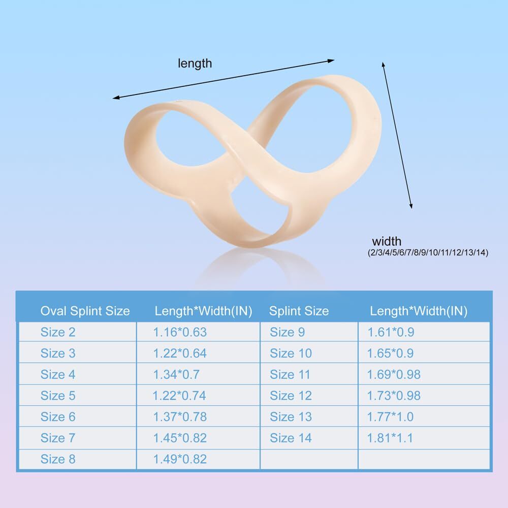 Oval Finger Splint 8 pcs, Finger Splints for Arthritis, Mallet Finger