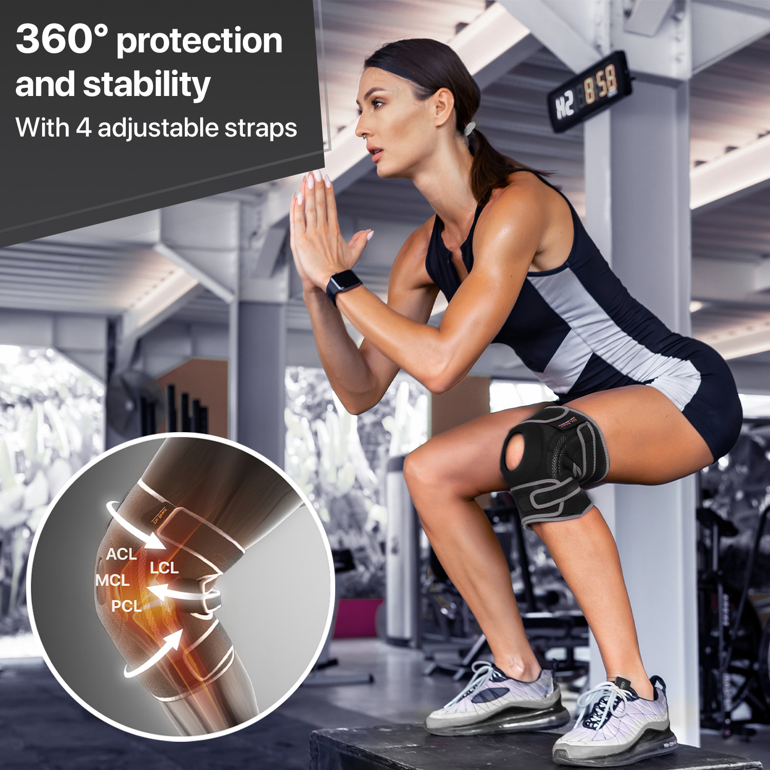 DR. BRACE Elite Knee Brace With Side Stabilizers & Patella Gel Pad