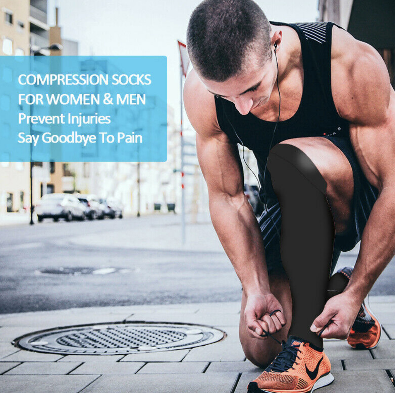 6 Pairs Copper Compression Socks 20-30mmHg Graduated Support Men & Women S-XXL
