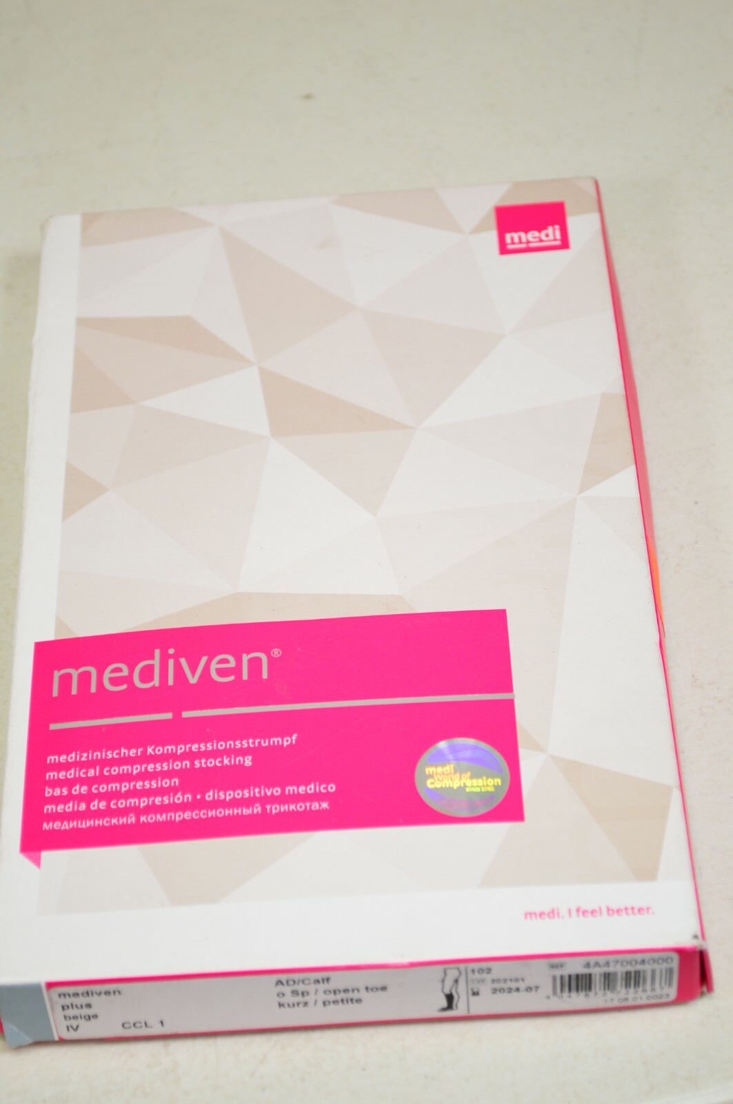 Mediven Plus Compression Stocking Beige CCL1 IV Calf Open Toe Petite 4A47004000