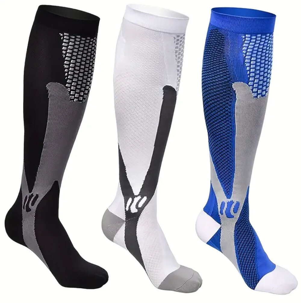 Compression Support Brace Socks Knee High 15-20mmHg Calf Pain Relief Mens Womens