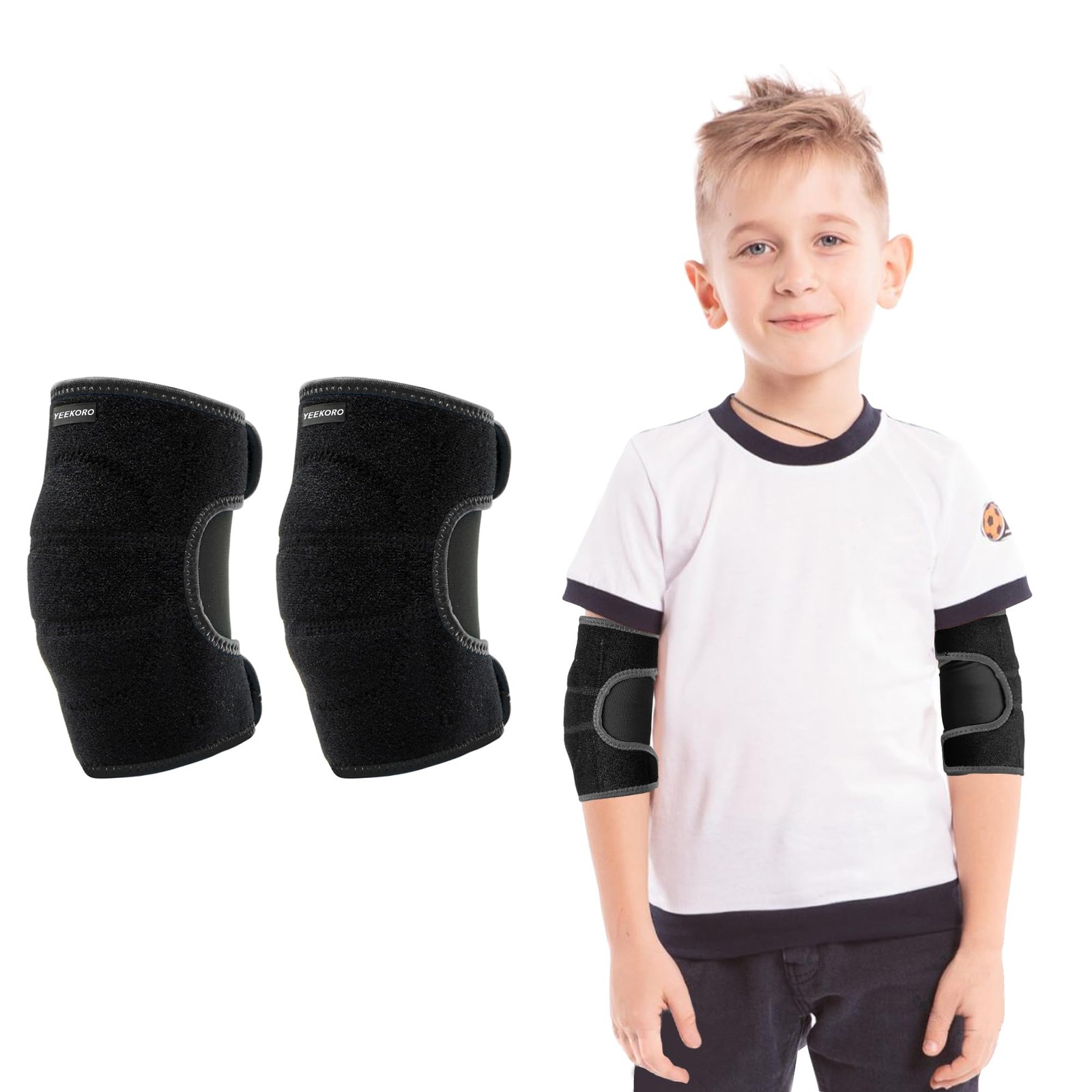Kids Elbow Brace Arm Sleeve, Adjustable Sport Elbow Protector Breathable Elbo…