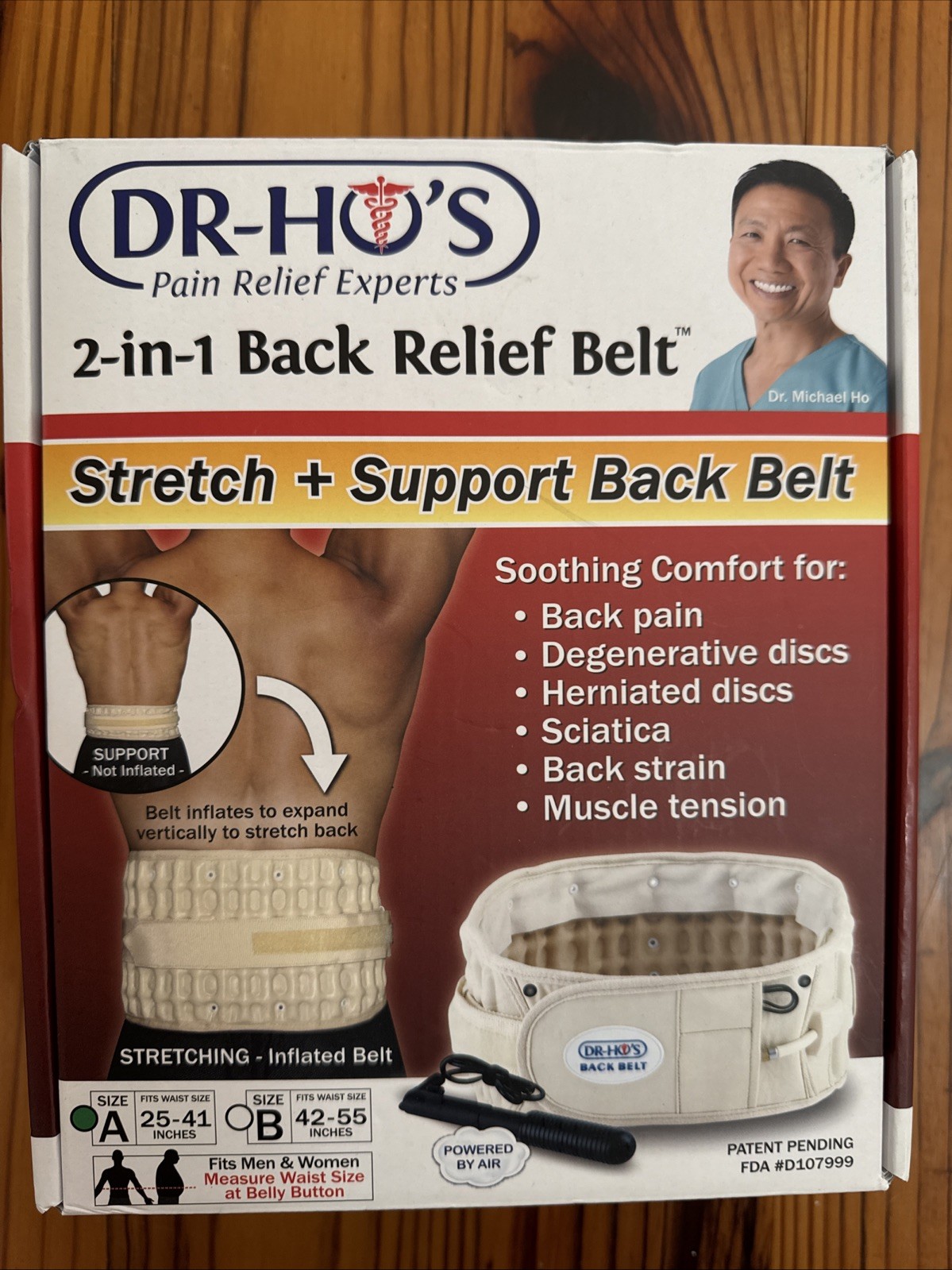 Dr-Ho’s 2 in 1 Back Relief Stretch and Support Belt Sz A 25-41″ New
