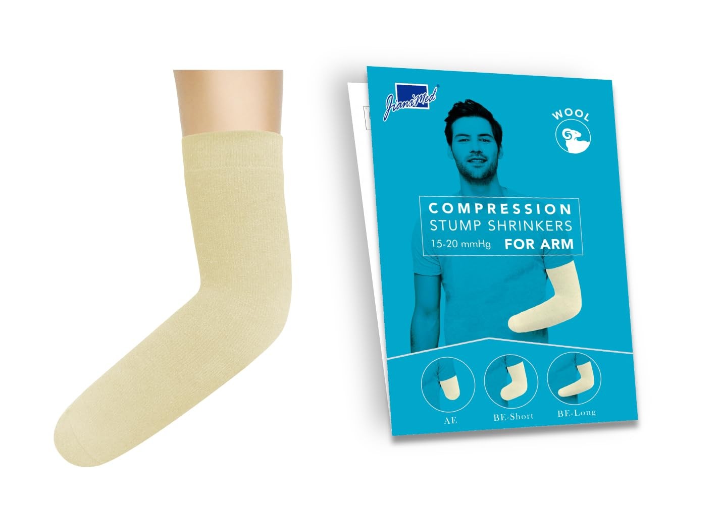 Wool Prosthetic Stump Shrinkers for Arm–Below Elbow -Long, Compression, Warmt…