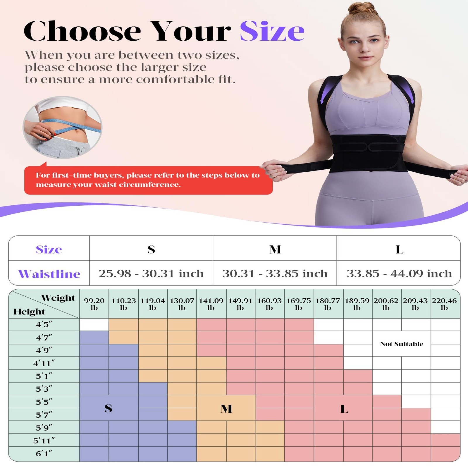 pluclike Posture Corrector Black Medium