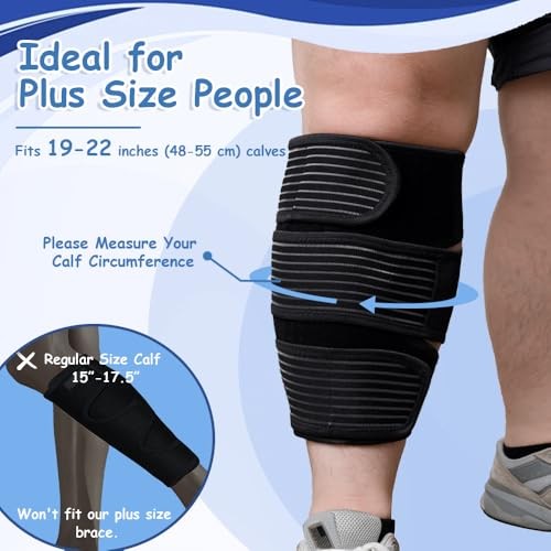 Plus Size Calf Compression Sleeve Men & Women, Ajustable XXL/XXXL High