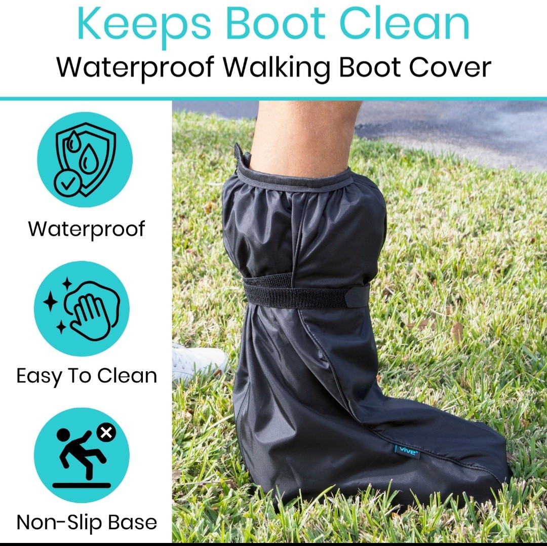 New Vive Walking Boot Cover Waterproof – for Medical Orthopedic Brace & Cast. XS