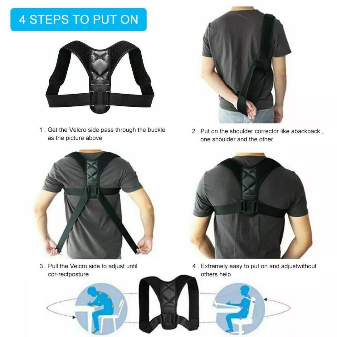 Posture Corrector Unisex Adjustable Back Brace Shoulder Support Clavicle Belt