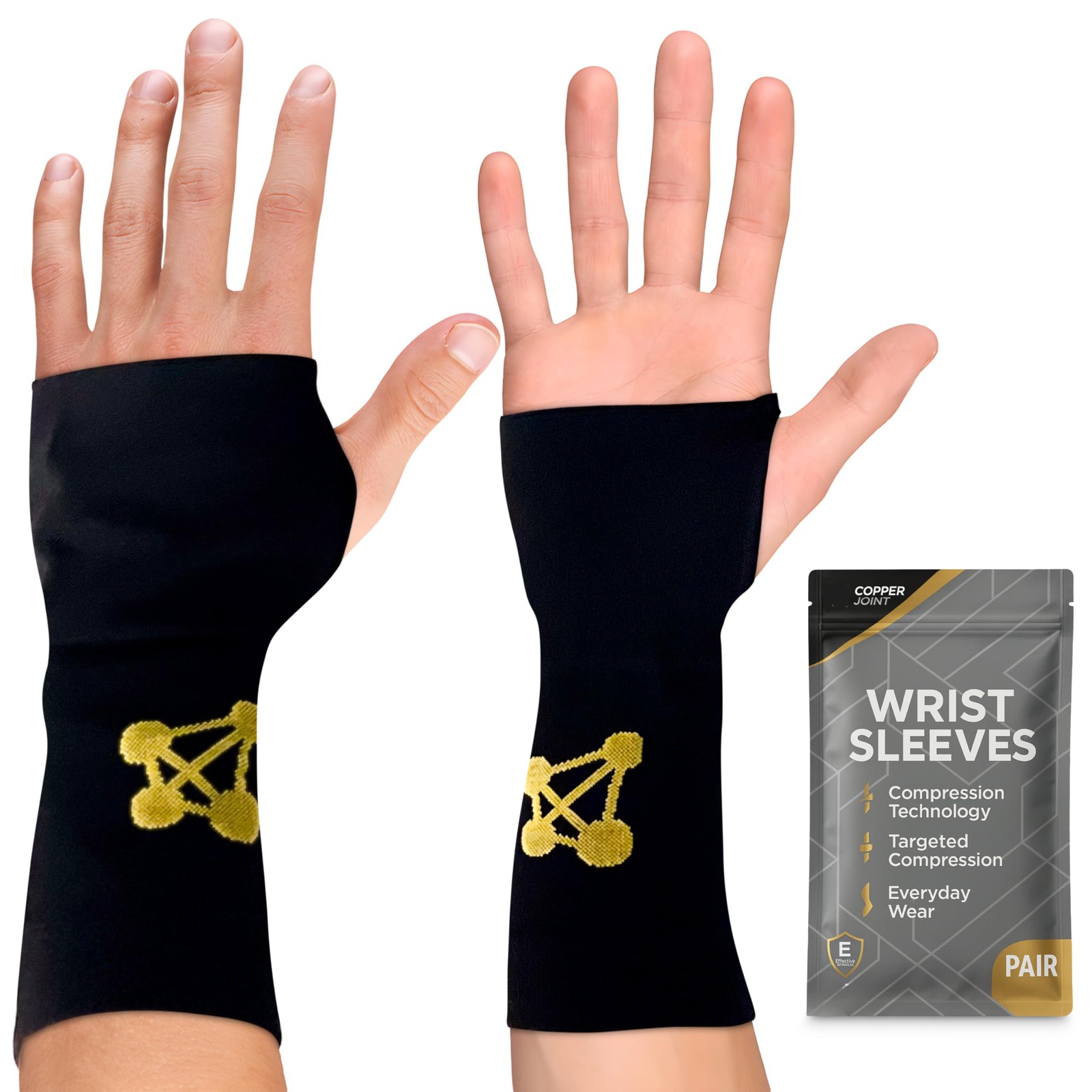 Hand Wrist Support Brace – Copper Compression Wrist Sleeve Men, Functional Ha…