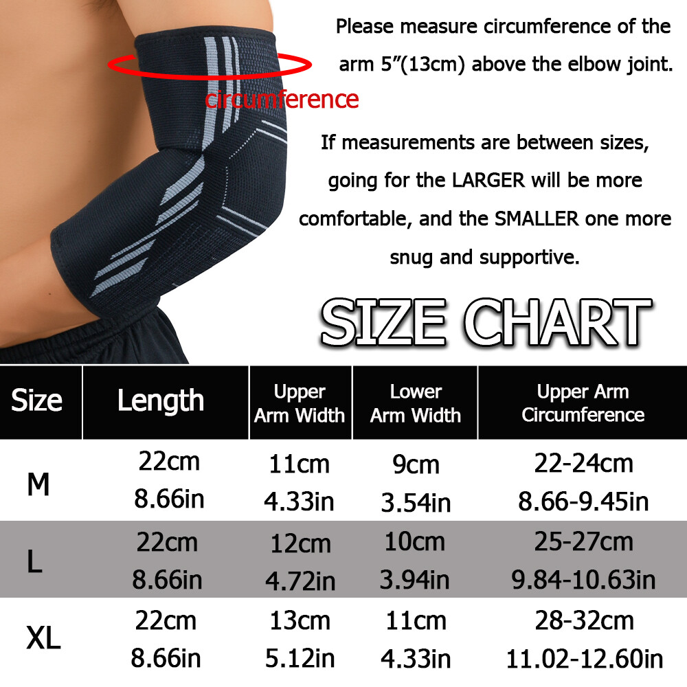 Copper Elbow Brace Support Compression Sleeve Arthritis Tendonitis Joint Straps