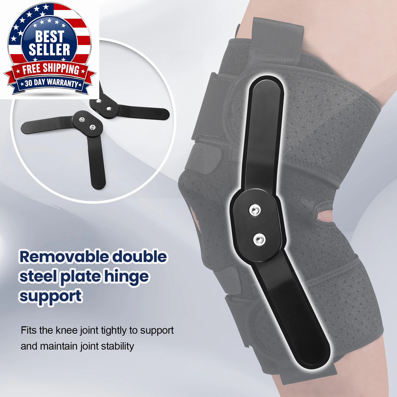 Hinged Knee Brace with Side Stabilizers & Patella Gel Pads Knee Pain for Men Wom