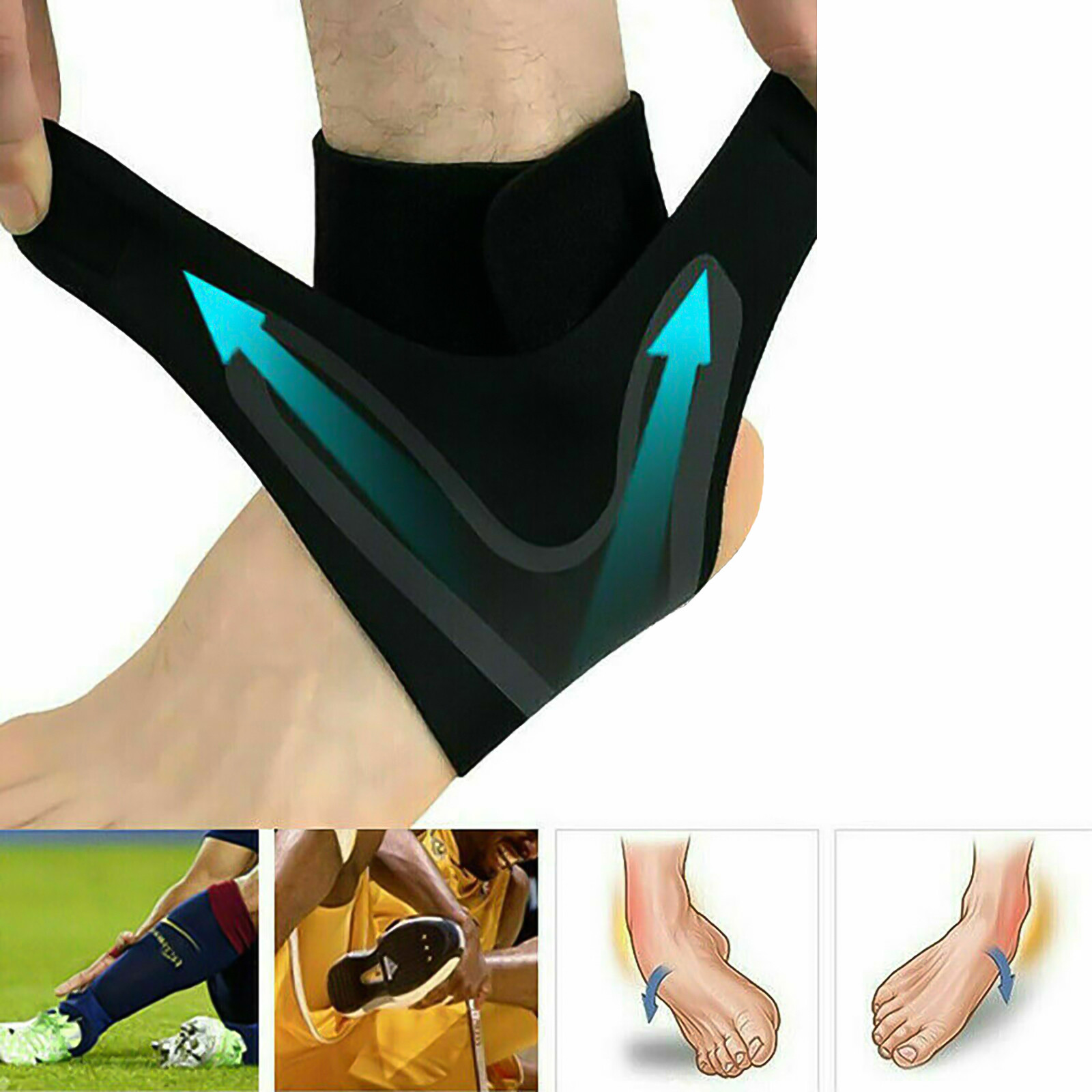 Ankle Brace Support Compression Sleeve Plantar Fasciitis Pain Relief Foot Wrap