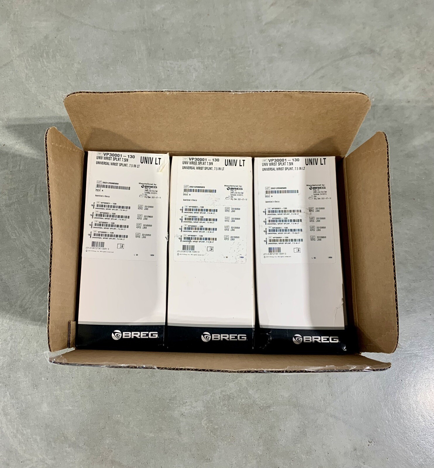 **LOT OF 11** Breg Universal Wrist Splint LEFT 7.5″ VP30001-130 New In Box