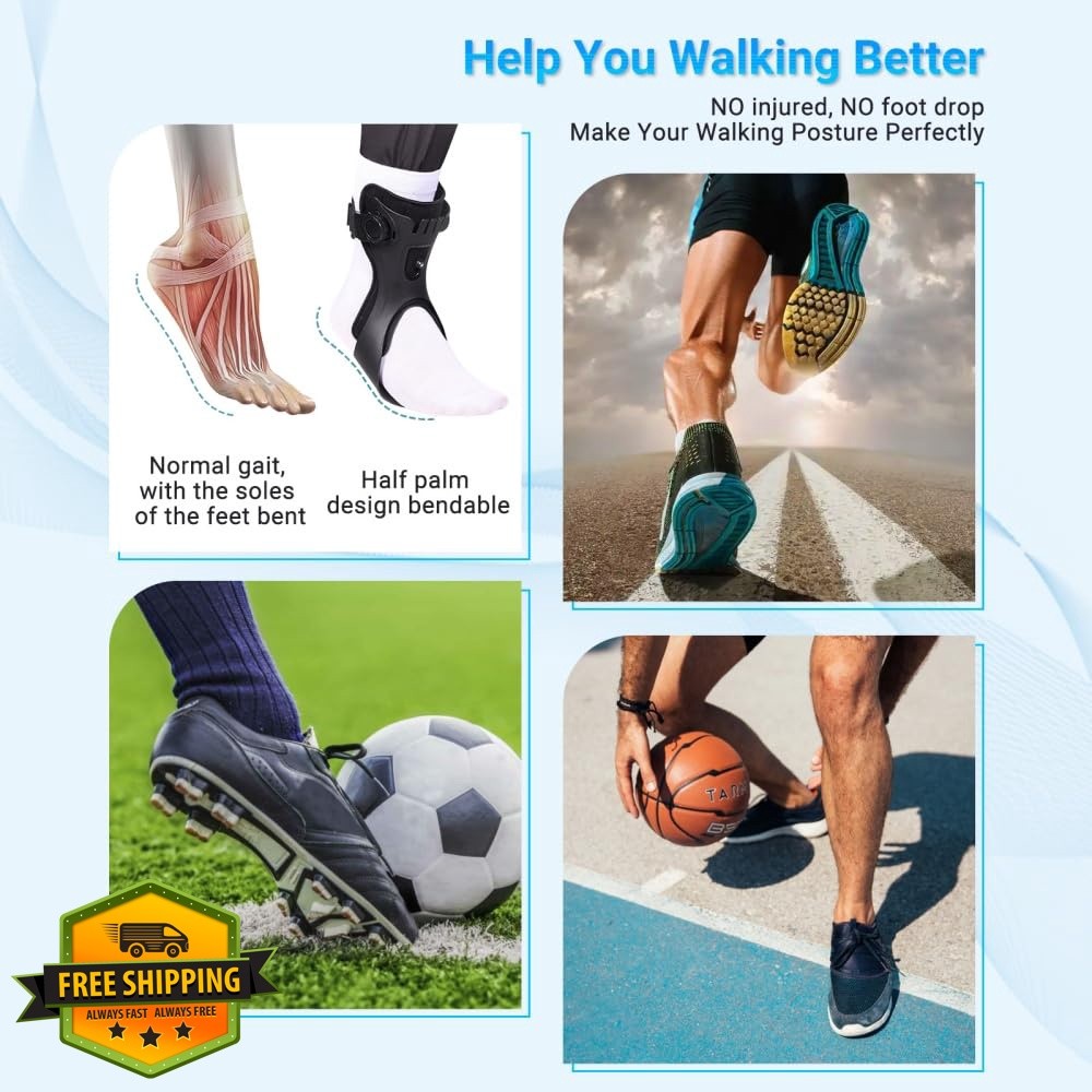 Malloraned left large AFO foot drop brace